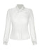 This White 1940s Tie Neck Mesh Swiss Dots Blouse brings 1940s soul to her everyday