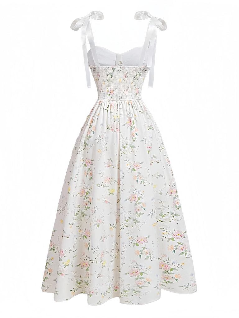 White 1940s Vintage Button Front Swing Dress, vintage dress, retro fashion, rockabilly, pin-up fashion - perfect for women who love vintage and retro fashion
