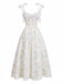 White 1940s Vintage Button Front Swing Dress, vintage dress, retro fashion, rockabilly, pin-up fashion - perfect for women who love vintage and retro fashion