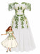 White 1950s Floral Vintage Classic Dress 3