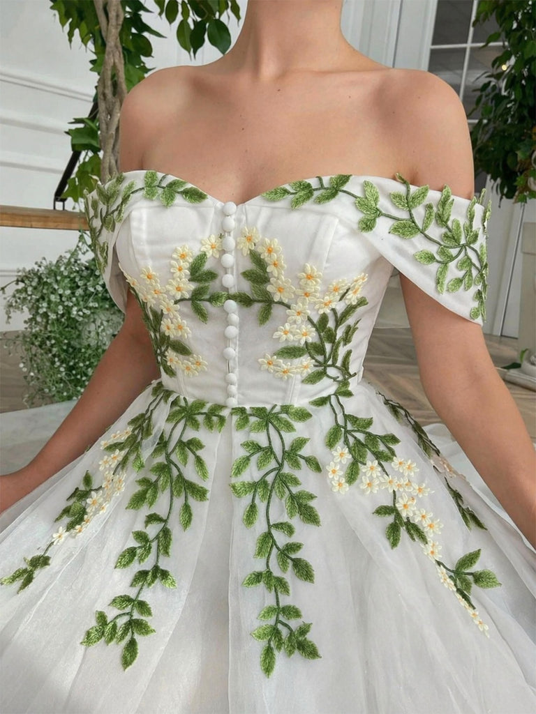 White 1950s Floral Vintage Classic Dress 7