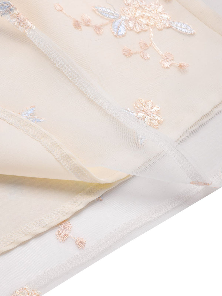 She slips into this White 1950s Deep V-Neck Embroidered Floral Dress and suddenly it's a 1950s daydream