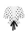 White 1950s Deep V-Neck Polka Dots Top - vintage fashion, retro style, pure white