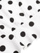 White 1950s Deep V-Neck Polka Dots Top - vintage fashion, retro style, pure white