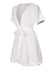 This White 1950s Deep V-Neck Textured Belted Romper carries 1950s stories waiting to be told