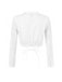 White 1950s V Neck Blouse 2