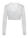 White 1950s Floral Lace Long Sleeves Cropped Top, vintage top, retro blouse, rockabilly, pin-up fashion - vintage inspired fashion