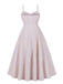 White 1950s Gingham Plaid Spaghetti Strap Dress - vintage dress, retro fashion, rockabilly