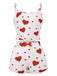 White 1950s Heart Bow Spaghetti Strap Pajama, vintage fashion, retro style - perfect for women who love vintage and retro fashion