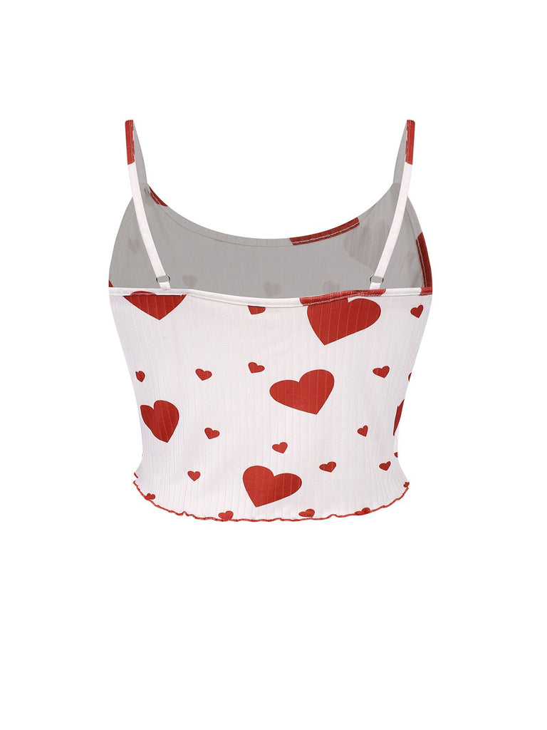 White 1950s Heart Bow Spaghetti Strap Pajama, vintage fashion, retro style - perfect for women who love vintage and retro fashion