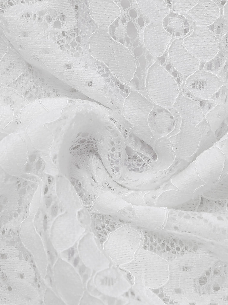 White 1950s Lace Patchwork Top 5
