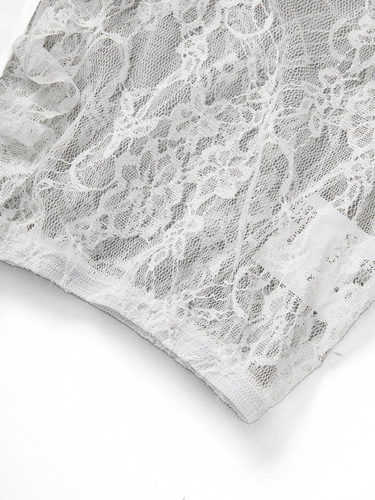 White 1950s Lace Blouse 4