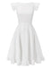 White 1950s Lace Patchwork Solid Dress, vintage dress, retro fashion, rockabilly, pin-up fashion - perfect for women who love vintage and retro fashion
