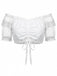 White 1950s Lace Square Neck Top