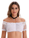 White 1950s Lace Square Neck Top 3