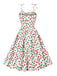 White 1950s Light String Shoulder Tie Dress: where 1950s romance meets her modern spirit
