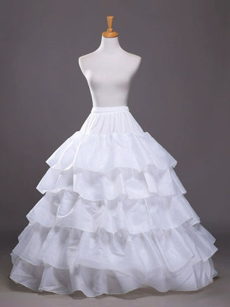 White 1950s Multi-Layered Ruffled Petticoat - vintage fashion, retro style, elegant red