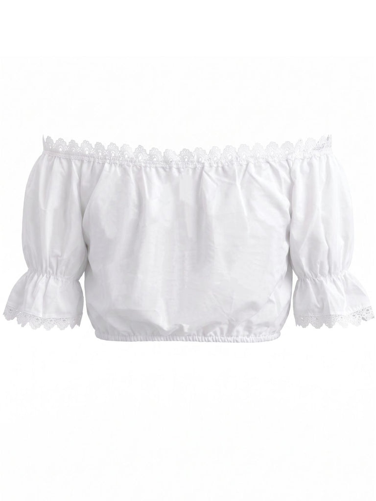 White 1950s Lace Vintage Classic Top 2