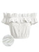 White 1950s Ruffle Blouse