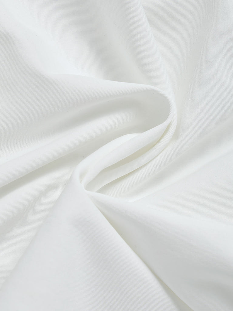 White 1950s Ruffle Blouse 5