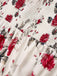 White 1950s Rose Print Lace-Up A-Line Dress — a 1950s silhouette that turns sidewalks into runways