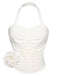 White 1950s Solid Pleated Halter Top, vintage top, retro blouse - perfect for women who love vintage and retro fashion