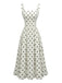 White 1950s Polka Dot Vintage Swing Dress, vintage dress, retro fashion, rockabilly, pin-up fashion - perfect for women who love vintage and retro fashion