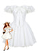 White 1960s Bow Off-Shoulder Lace Tutu Dress - vintage dress, retro fashion, elegant style for vintage lovers