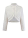 White 1960s Faux-Wool Stand Collar Jacket - vintage fashion, retro style, pure white