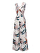 White 1960s Floral Square Neck Jumpsuit, vintage romper, retro jumpsuit - perfect for women who love vintage and retro fashion