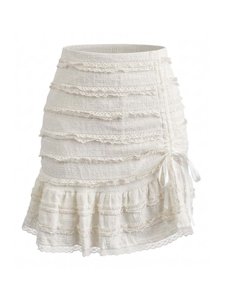 White 1960s French Ballet Solid Swing Skirts, vintage skirt, retro style - perfect for women who love vintage and retro fashion