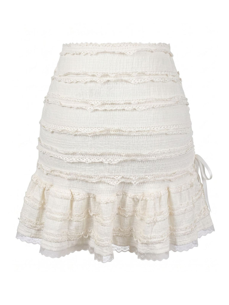 White 1960s French Ballet Solid Swing Skirts, vintage skirt, retro style - perfect for women who love vintage and retro fashion