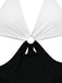 White 1960s Halter Deep V-Neck One-Piece Swimsuit — because 1960s glamour never goes out of style