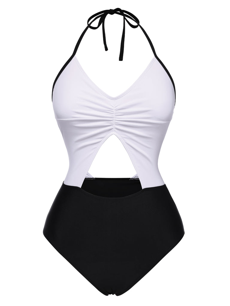 1960s Halter Front Cutout OnePiece | 1960s | vintage swimsuit, retro beachwear