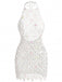White 1960s Halter Sequin Crochet Hollow Out Cover-up, vintage fashion, retro style - perfect for women who love vintage and retro fashion
