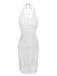 White 1960s Knitted Halter Dress Cover-Up, vintage dress, retro fashion - perfect for women who love vintage and retro fashion