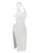 White 1960s Knitted Halter Dress Cover-Up, vintage dress, retro fashion - perfect for women who love vintage and retro fashion