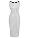 White 1960s Polka Dot Button Pencil Dress | vintage dress, retro fashion, elegant style - perfect for retro fashion enthusiasts