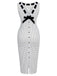 White 1960s Polka Dot Button Pencil Dress: beautiful vintage dress, retro fashion, elegant style with timeless appeal