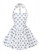White 1960s Polka Dots Halter Tutu Dress - vintage dress, retro fashion, pure white