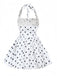 White 1960s Polka Dots Halter Tutu Dress - vintage dress, retro fashion, pure white