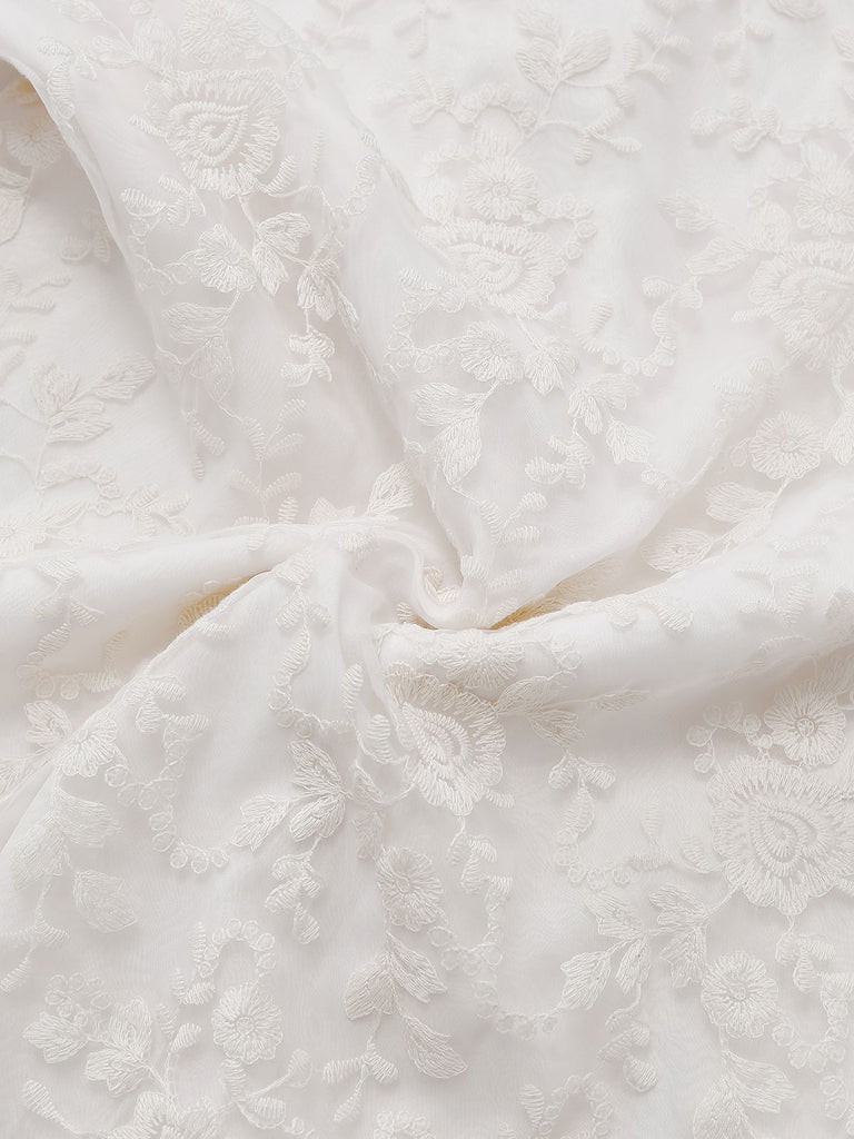 White 1960s Solid Pure Cotton Lace Dress - vintage dress, retro fashion, pure white