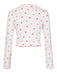 This White 1970s Curled Heart Bow Long Sleeve Pajamas whispers 1970s secrets to those who notice