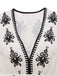 White 1970s Deep V Boho Floral Dress - vintage dress, retro fashion, pure white