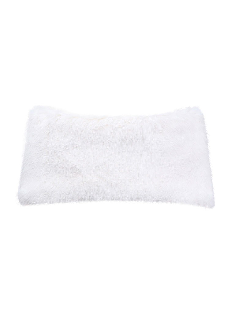 White 1970s Solid Faux Fur Pom Pom Tie Shawl - vintage fashion, retro style, pure white