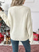 White 1980s Christmas Plaid Bow Round Neck Sweater - vintage fashion, retro style, pure white