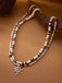 White & Brown Beaded Sun Pendant Layered Necklace | vintage accessory, retro jewelry, classic style - perfect for retro fashion enthusiasts