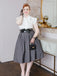 White & Gray 1950s Lace-Up Swing Dress: timeless style reimagined