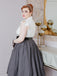 White & Gray 1950s Lace-Up Swing Dress — vintage elegance for the modern woman