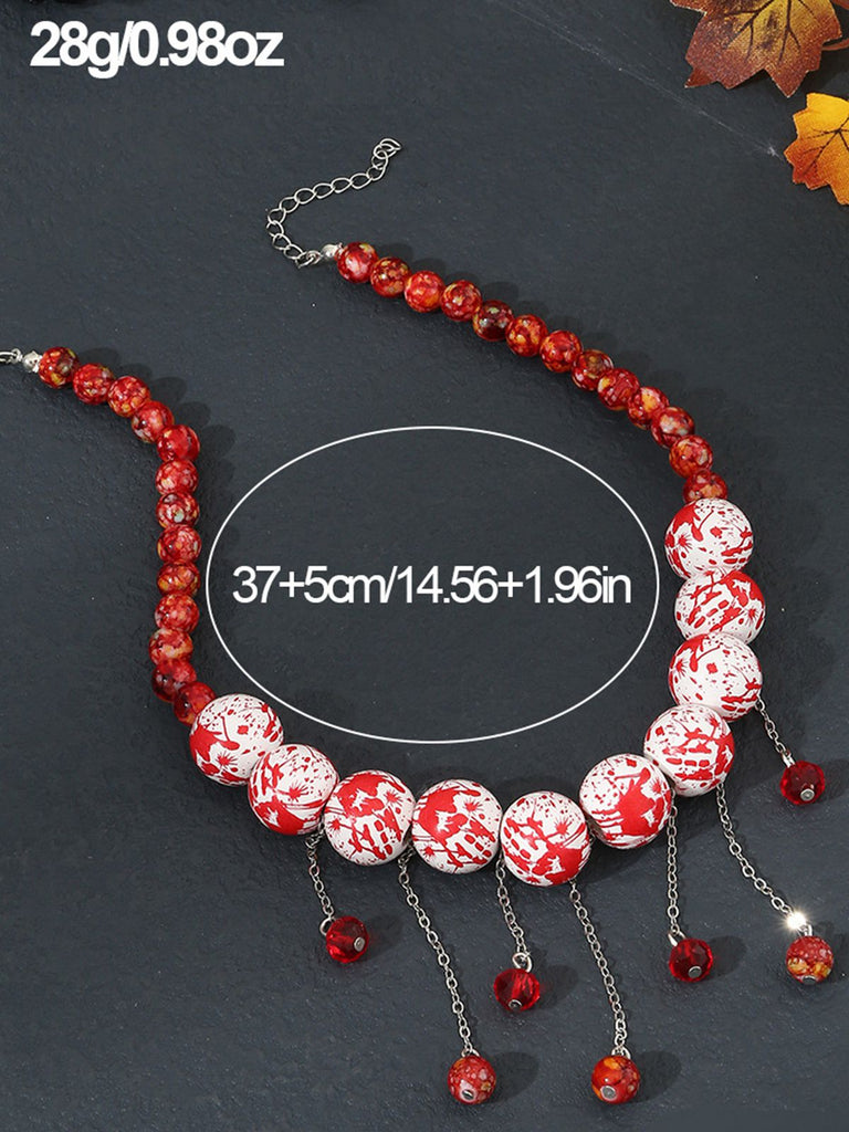 White Halloween Blood Gothic Necklace, vintage fashion, retro style - perfect for women who love vintage and retro fashion